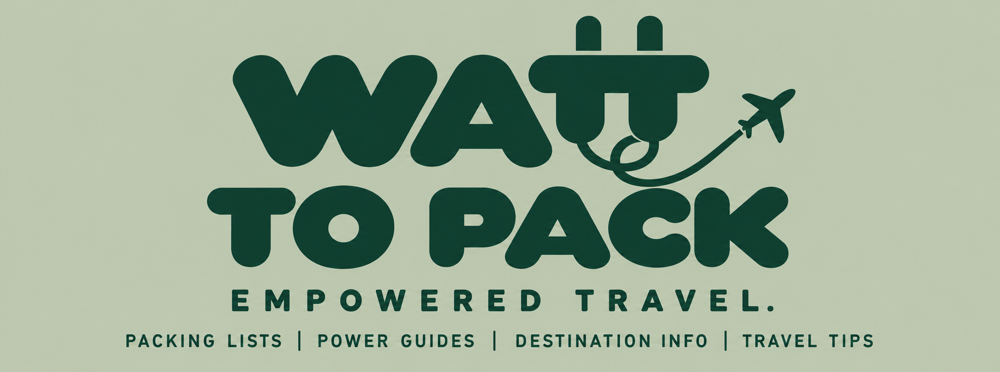 Watt to Pack. Empowered Travel. Packing lists, power guides, destination info, travel tips.